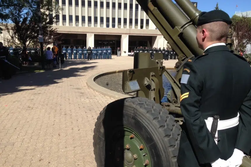 Canadian Armed Forces march in Regina's 1st Freedom of the City parade