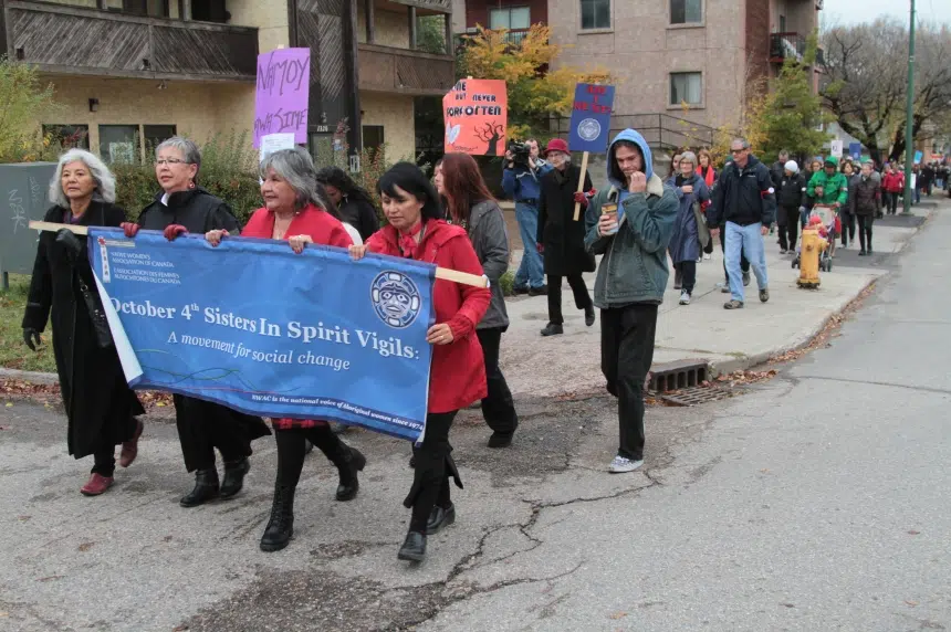 Hundreds march in Saskatoon for  missing and murdered aboriginal women vigil's anniversary