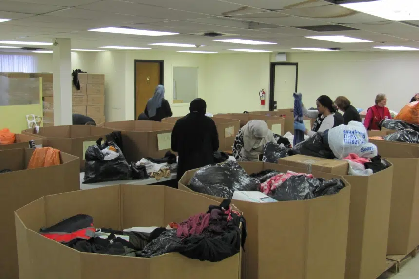 Donations being readied for refugees coming to Regina