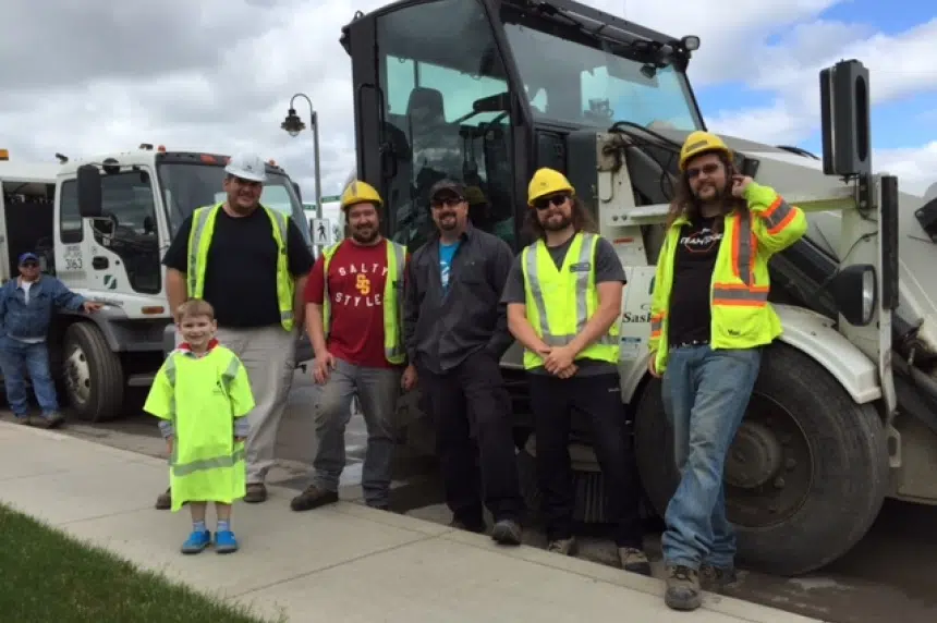 'This is the best day of my entire life, ever,'  Saskatoon boy thrilled to meet city crew