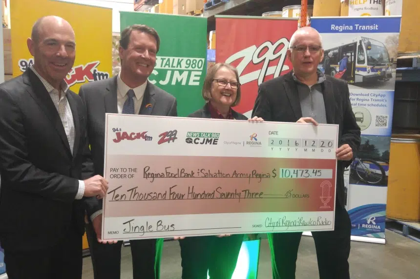 Regina charities receive over $10,000 from Jingle Bus