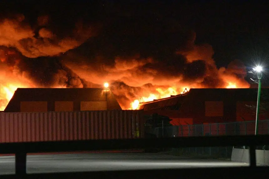 Fire destroys part of old GM plant in Regina