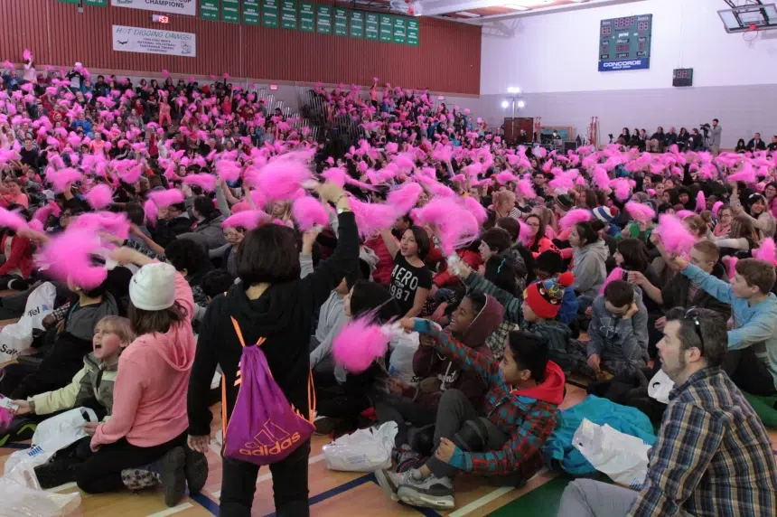 Pink wave brings anti-bullying message to Sask. students