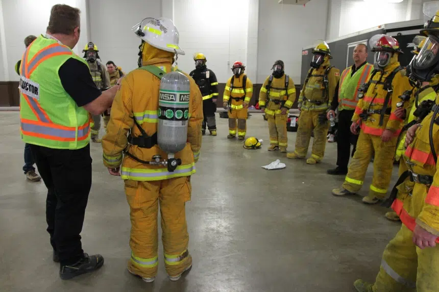 Hundreds of Sask. volunteer firefighters attend training in Pilot Butte