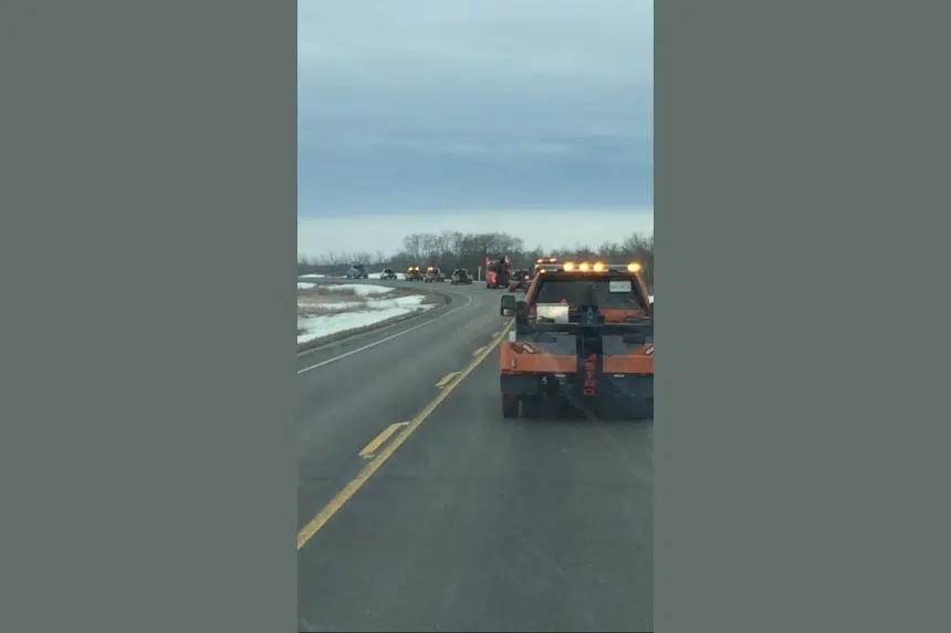 Dozens of tow trucks show respect to fallen driver near Yorkton