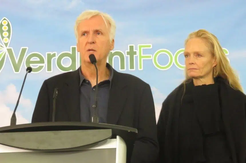 Director James Cameron opens pea processing plant in Sask.