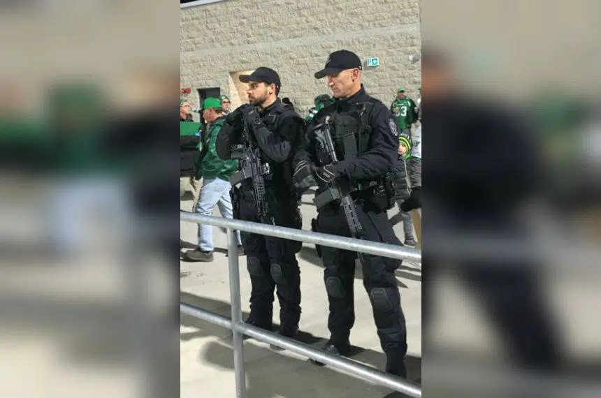Armed officers at Mosaic Stadium a surprise to some fans
