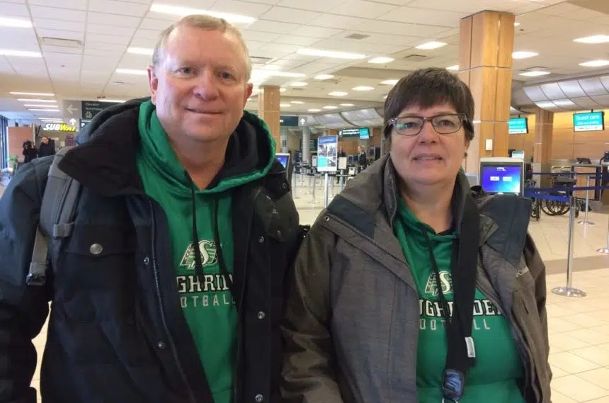 Roughrider fans fly east to cheer on team