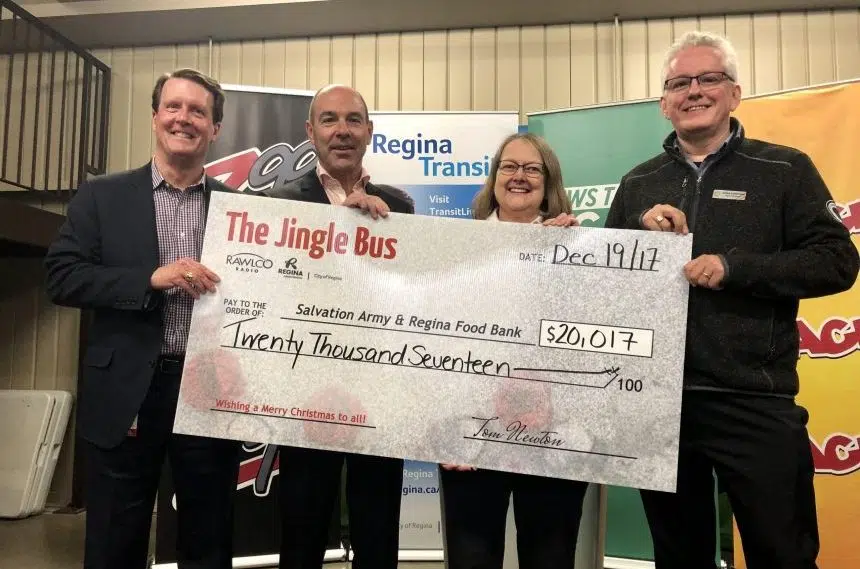 Jingle Bus campaign raises over $20,000 for Regina charities 