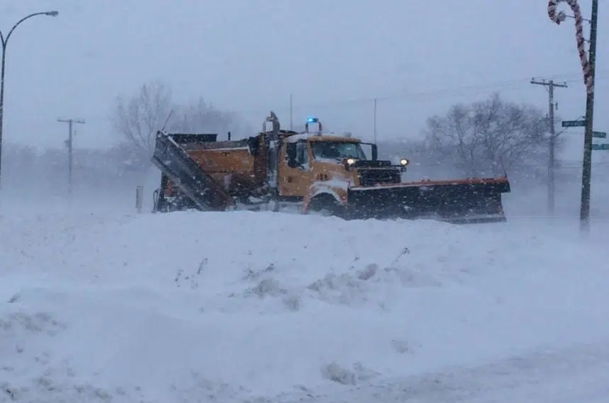 Section of Moose Jaw’s Main Street closed to store snow
