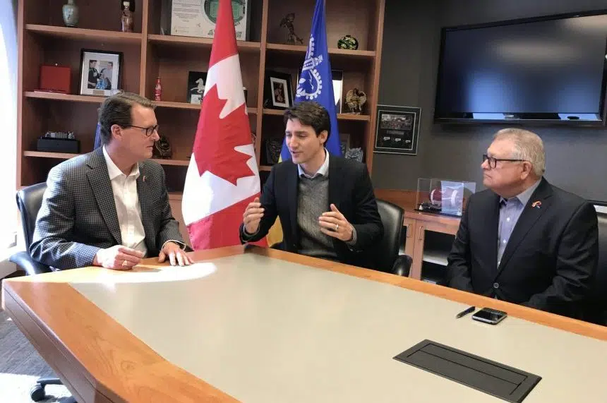 Trudeau meets with mayor, steelworkers in Regina