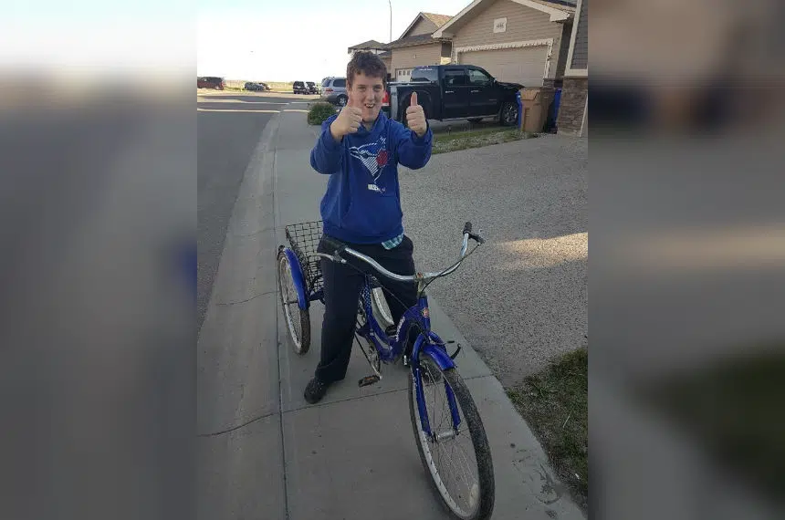 Regina boy thrilled with return of stolen adult tricycle