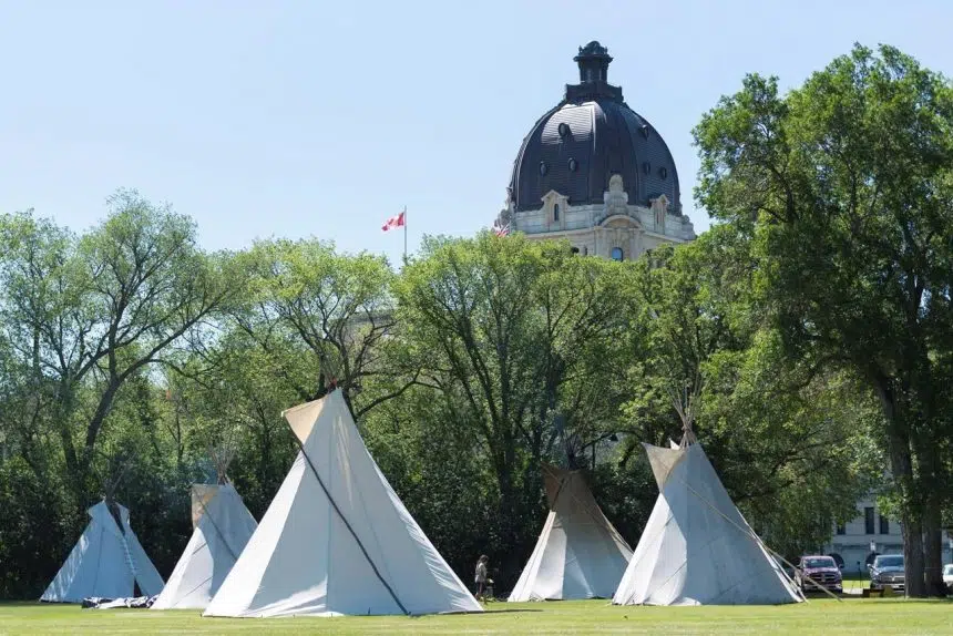 Saskatchewan Premier Scott Moe wants Regina police to remove teepees from park