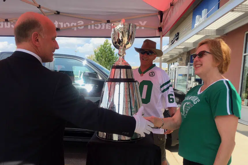 Football fans in Regina visit Grey Cup on game day