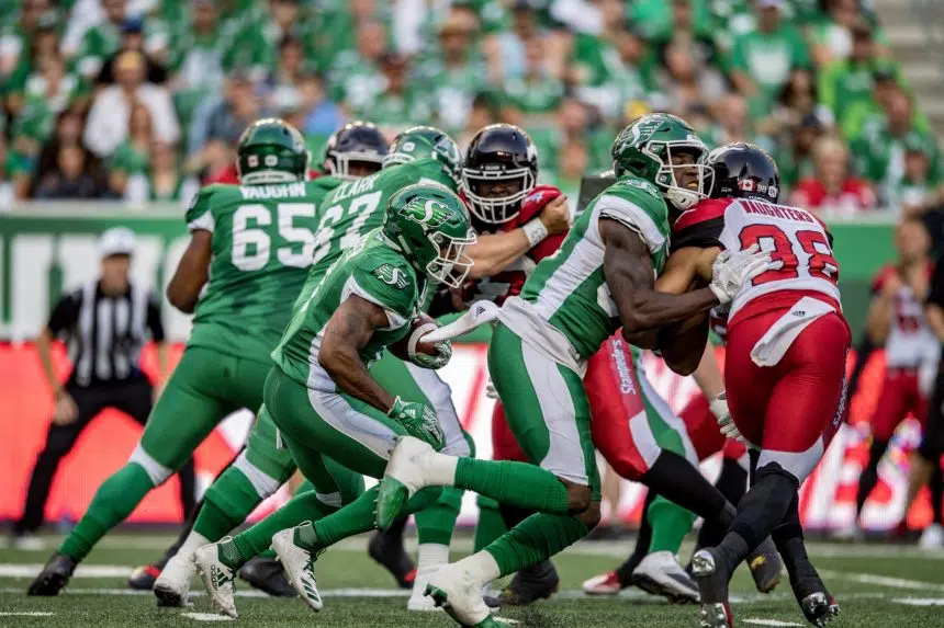 Riders work on cleaning up little things against Stamps