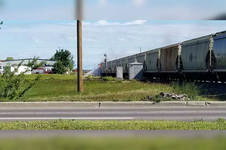 Traffic 'completely backed up' after Regina train catches fire