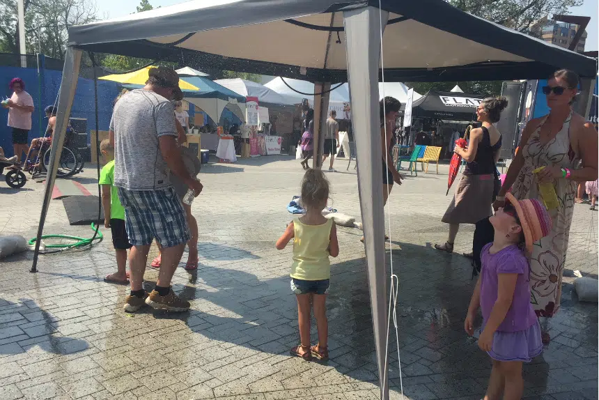 Record highs, misting station: this year's Folk Fest combination