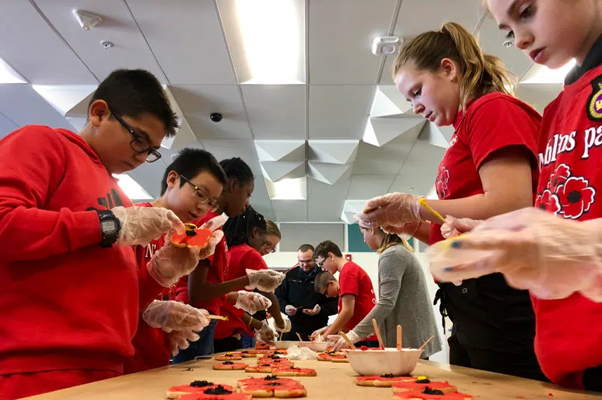 Regina students decorate cookies for veterans