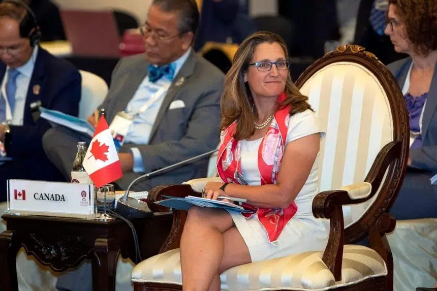 Freeland lands meeting with Chinese counterpart to talk about detainees