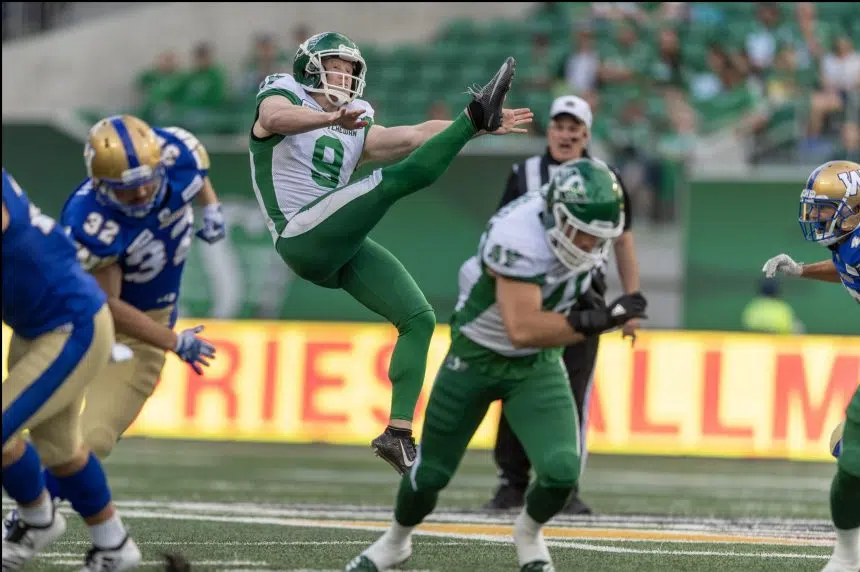 Riders punter Jon Ryan out 2-3 weeks with ankle injury