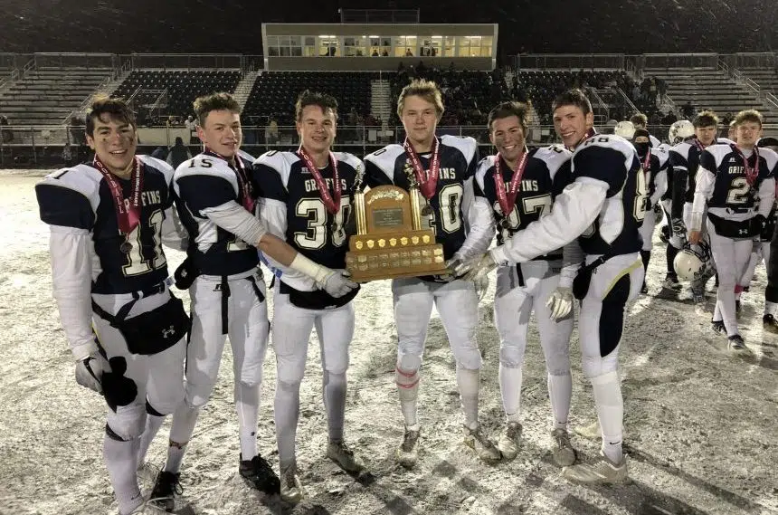 Greenall Griffins win 5A football championship in snow-covered game
