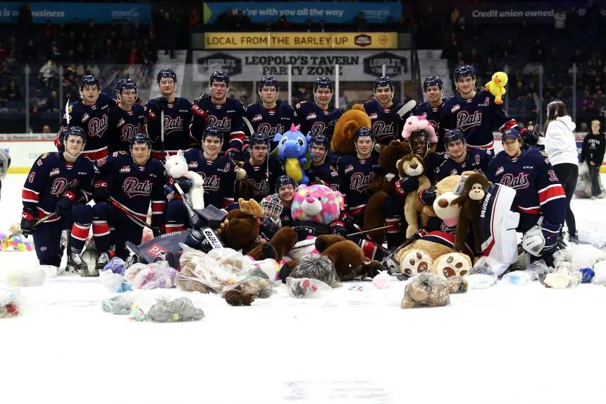 Pats earn 3-2 home win during teddy bear toss game at Brandt Centre