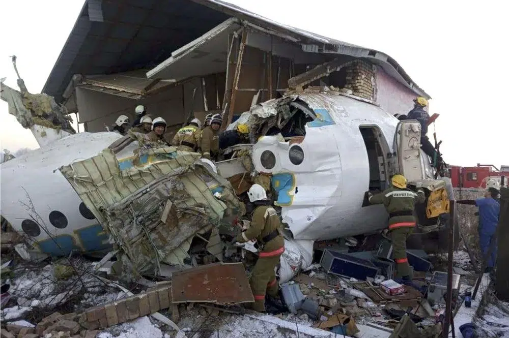 12 killed, dozens hurt after plane crashes in Kazakhstan