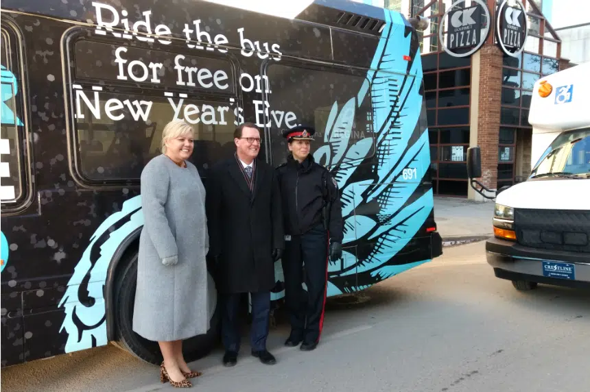 Free bus rides offered for those celebrating New Year's Eve in Regina