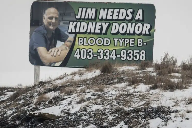 Billboard pleas: Alberta man hopes sign will find him a kidney donor