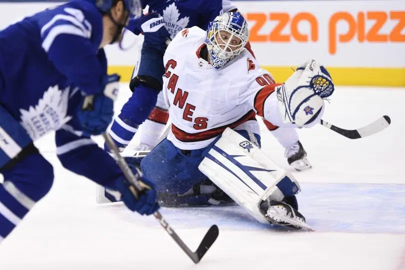 Hurricanes beat Leafs 6-3 with emergency backup Dave Ayres