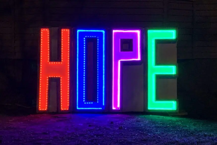 Regina man creates HOPE sign to spread positivity during COVID-19 pandemic