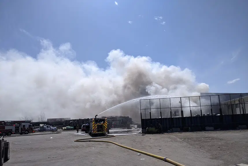 Firefighters tackle blaze at Regina recycling centre