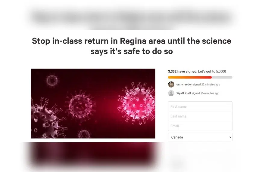 More than 3,600 sign petition against Regina students returning to classrooms