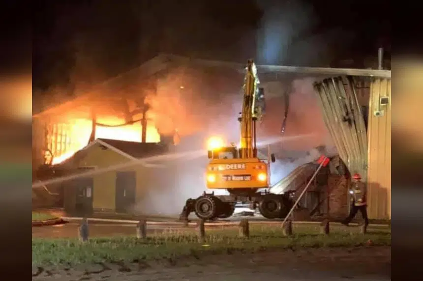 Meadow Lake RCMP believe fire that destroyed arena was set nearby