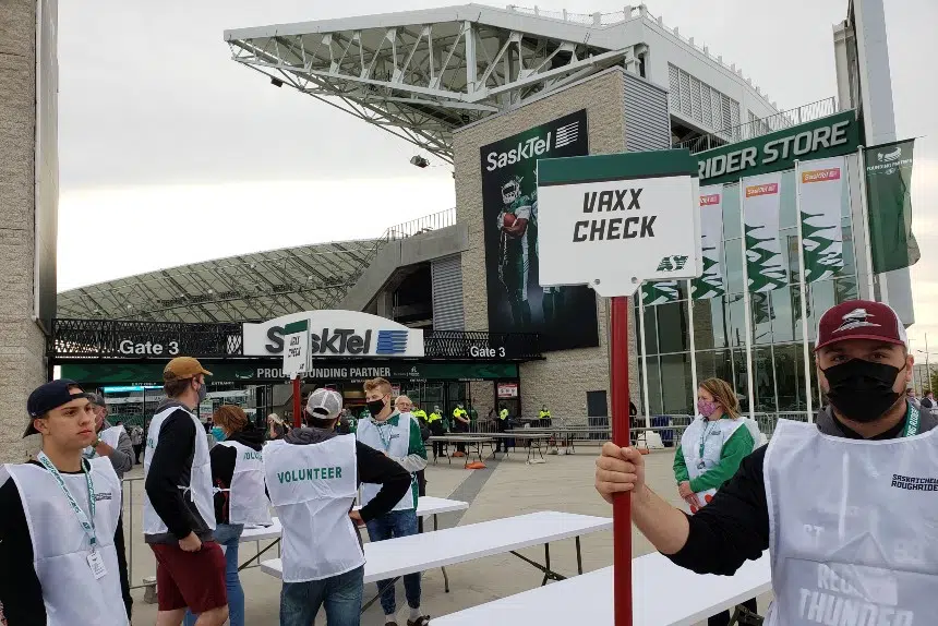 Riders fans react to vaccine requirement; small group shows up to protest