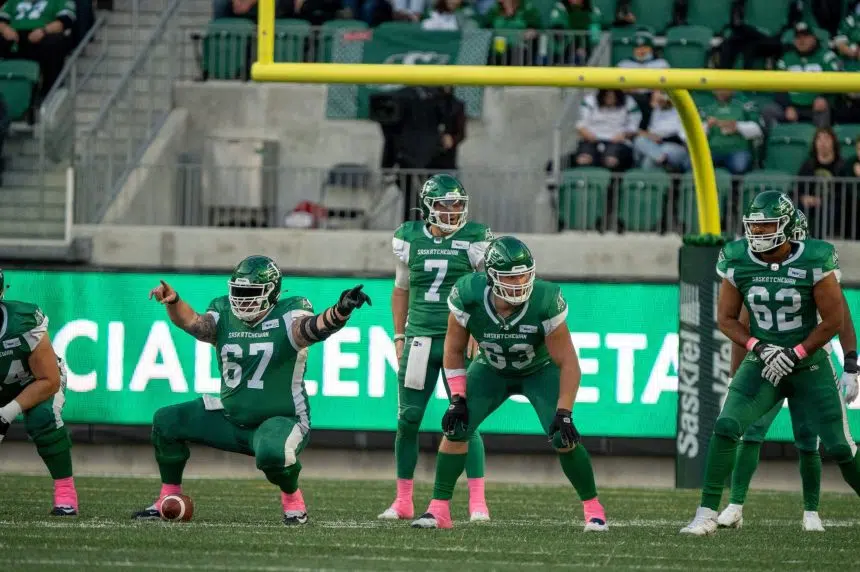 Riders' O-line looking to play up to their high standards in third Calgary game