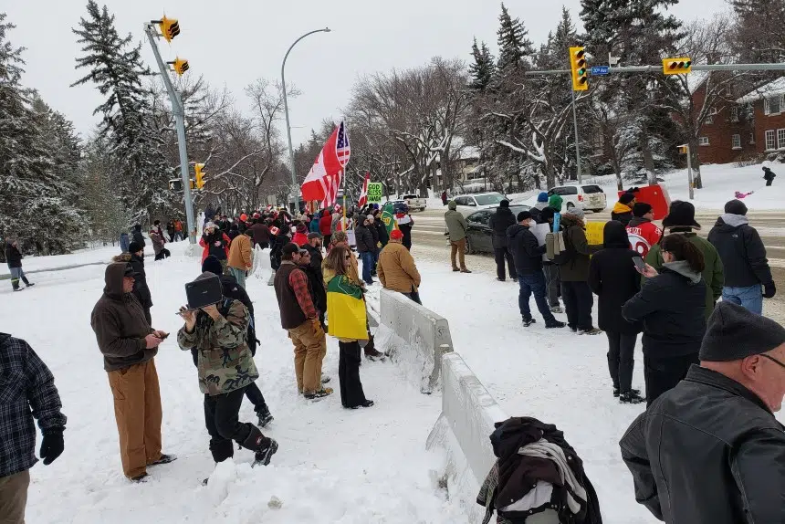 Protesters against, for COVID restrictions gather near Legislature