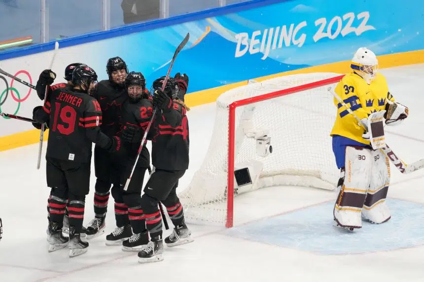 Canada's women's hockey team routs Sweden in Olympic quarterfinal
