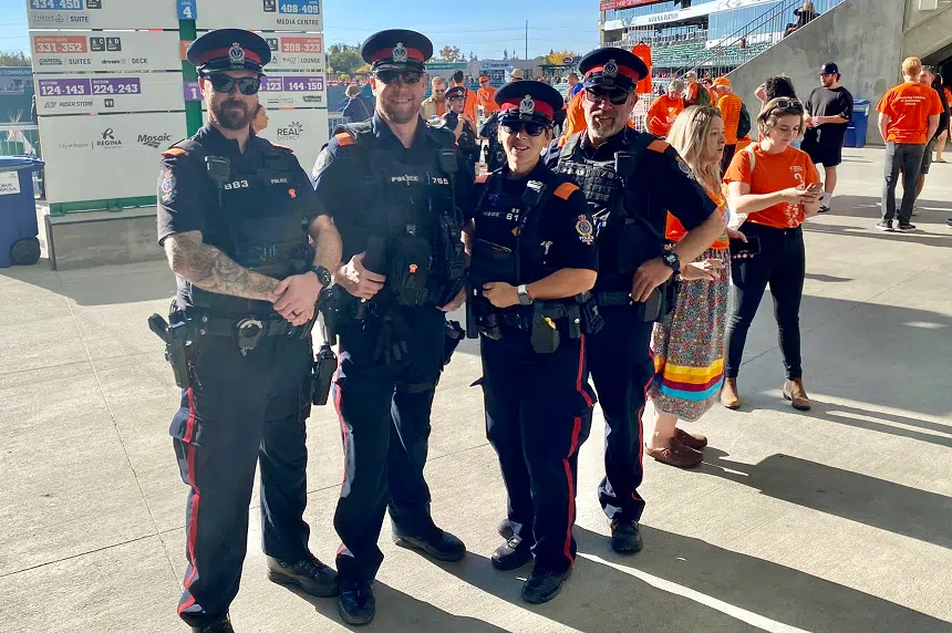 Regina police wearing orange in support of Truth and Reconciliation