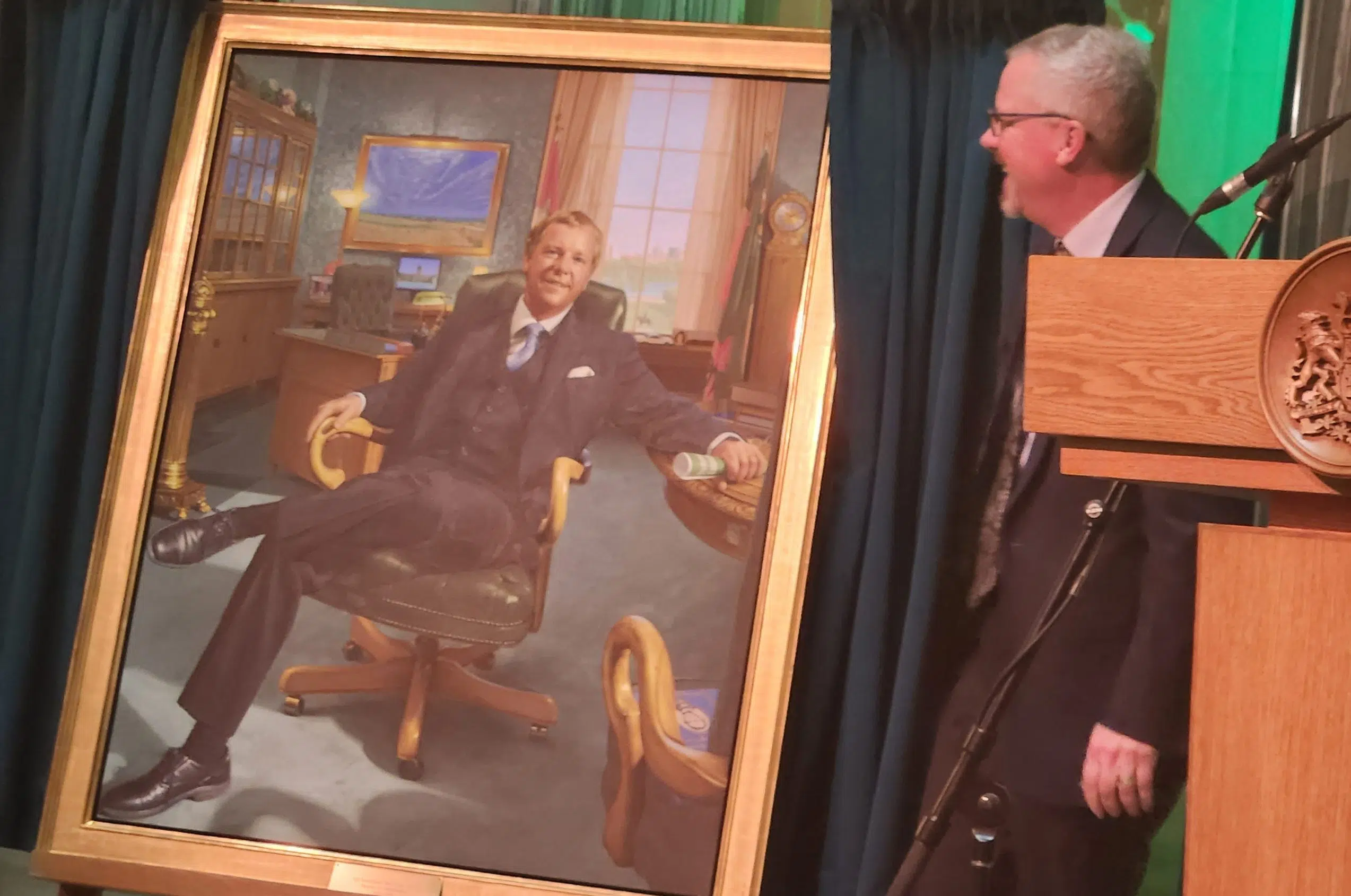 Saskatchewan unveils official portrait of former premier Brad Wall at Legislature