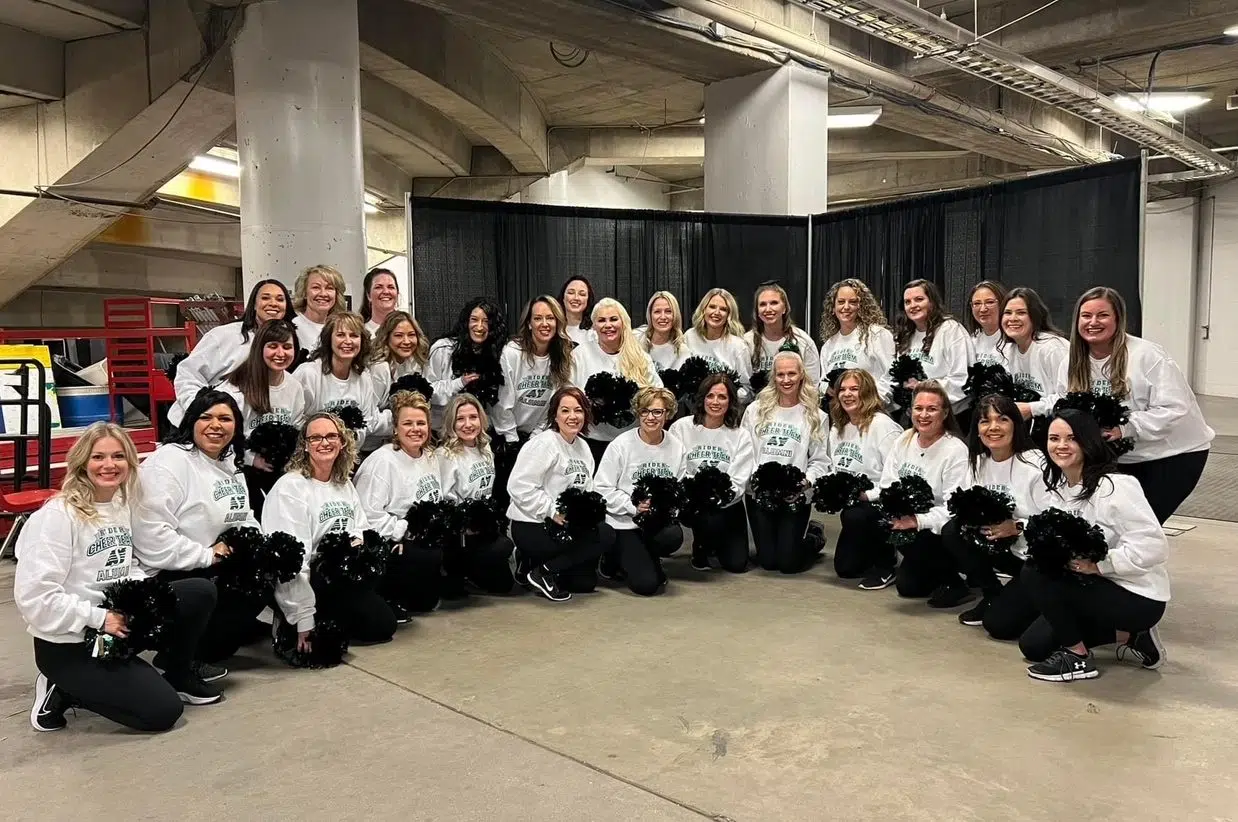 Former Roughriders cheerleaders hit the stage at Grey Cup Festival