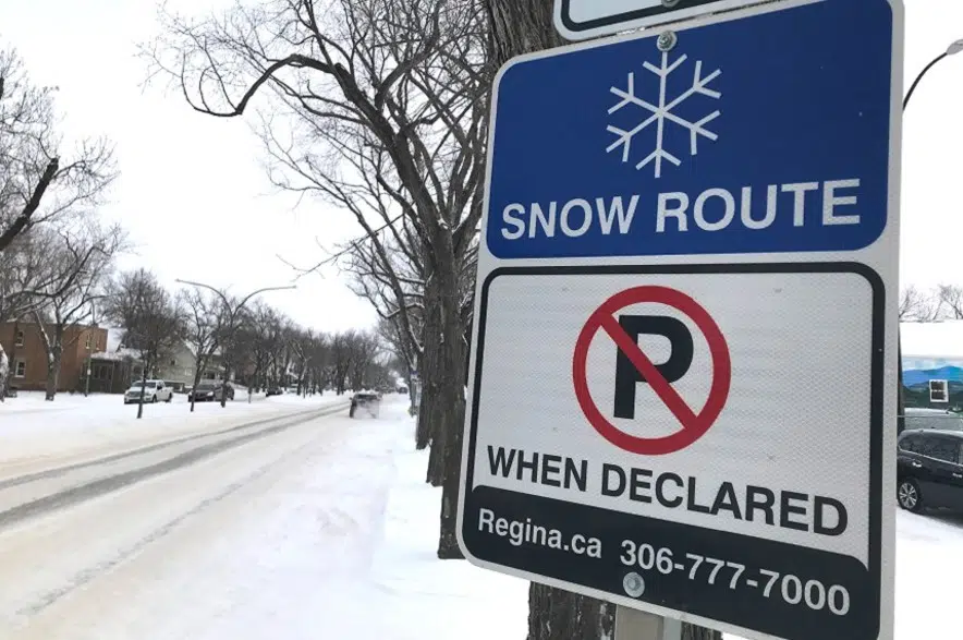 Snow routes declared in Regina