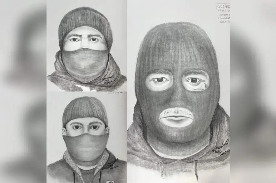Composite sketches released of three suspects wanted in incident near Esterhazy