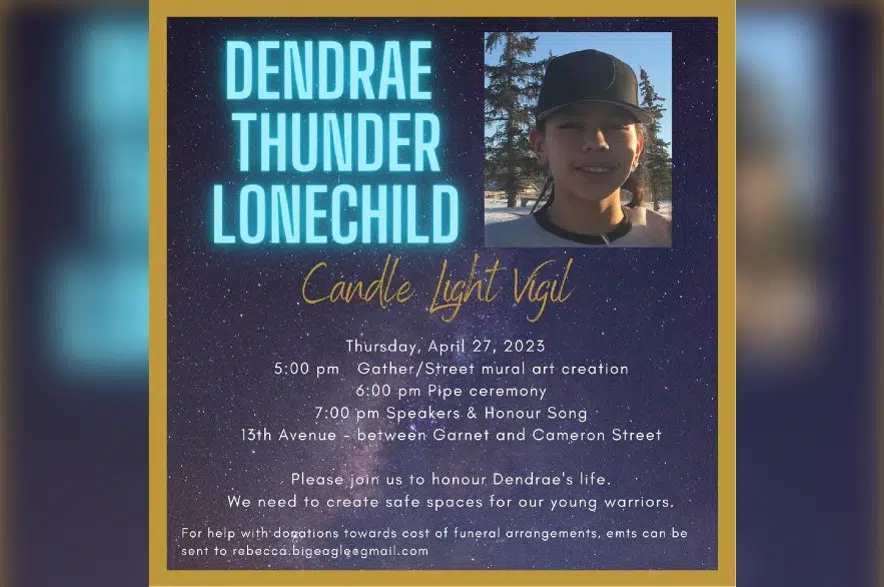 Candlelight vigil to be held Thursday to honour Dendrae Thunder Lonechild