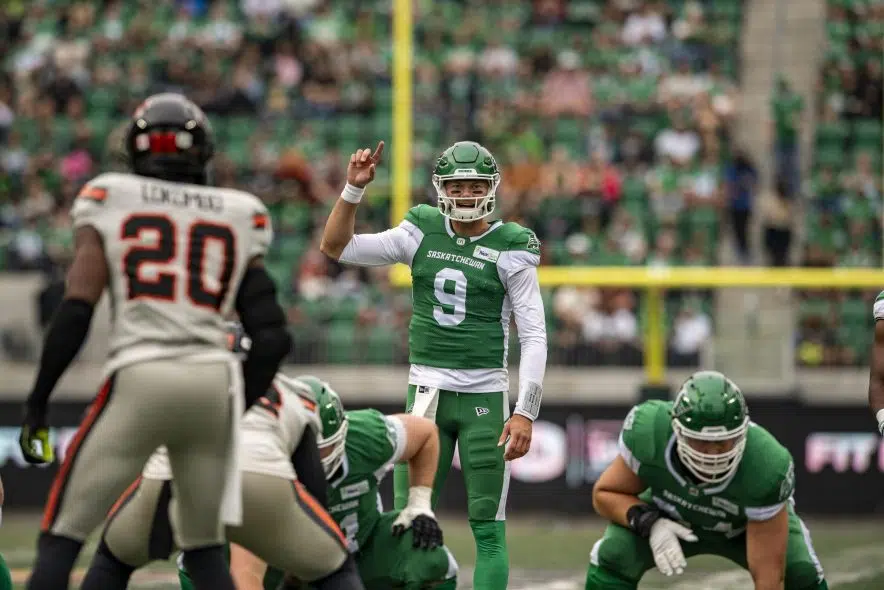 Dolegala dimes: Riders QB throws three TDs in victory over Lions
