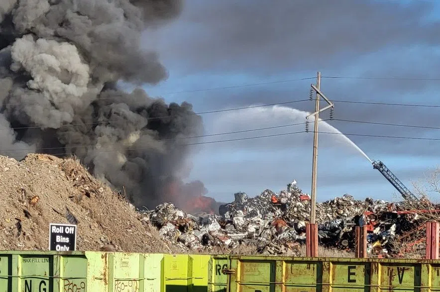 Massive smoke, fire contained at Wheat City Metals