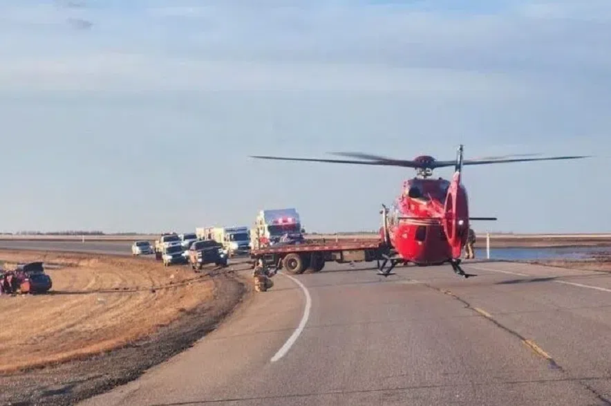 Highway 2 north of Moose Jaw reopens after serious crash