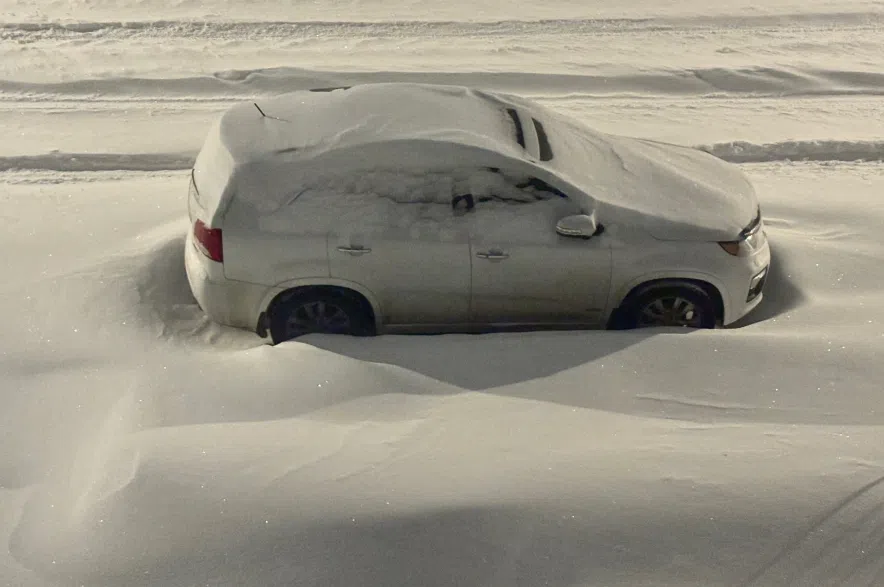 Car in deep snow