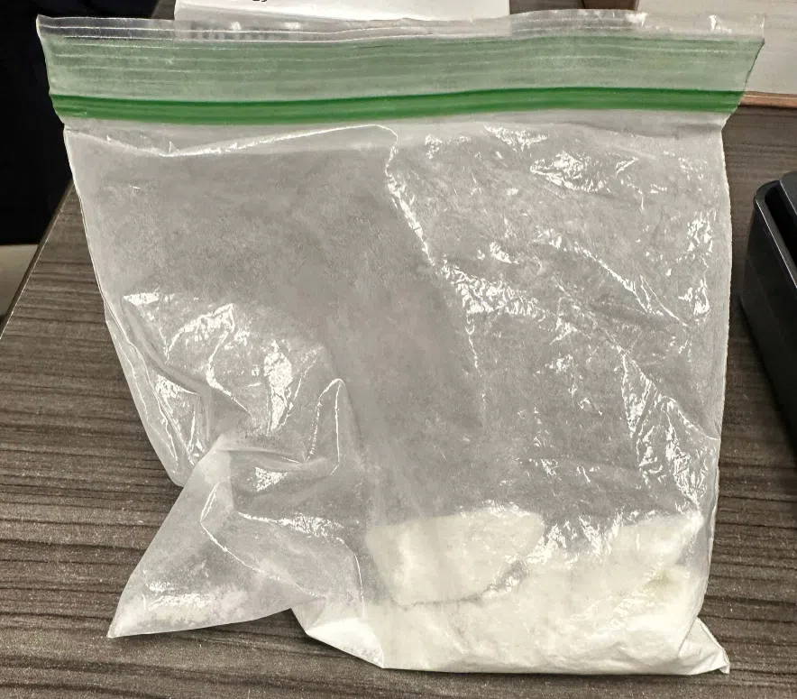 A bag of seized drugs.