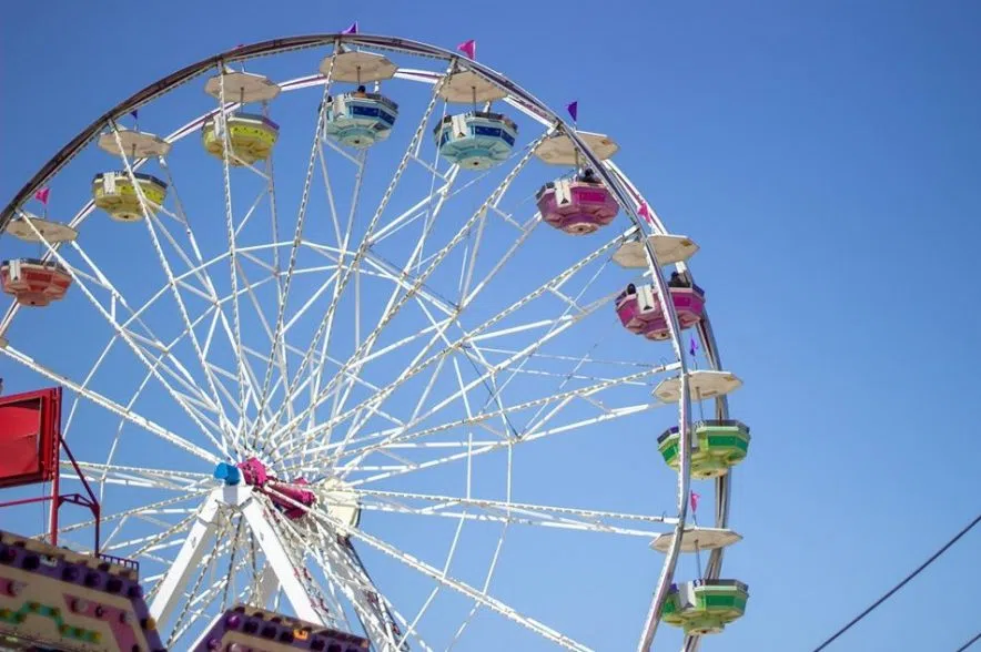 A ferris wheel at the North Dakota State Fair.